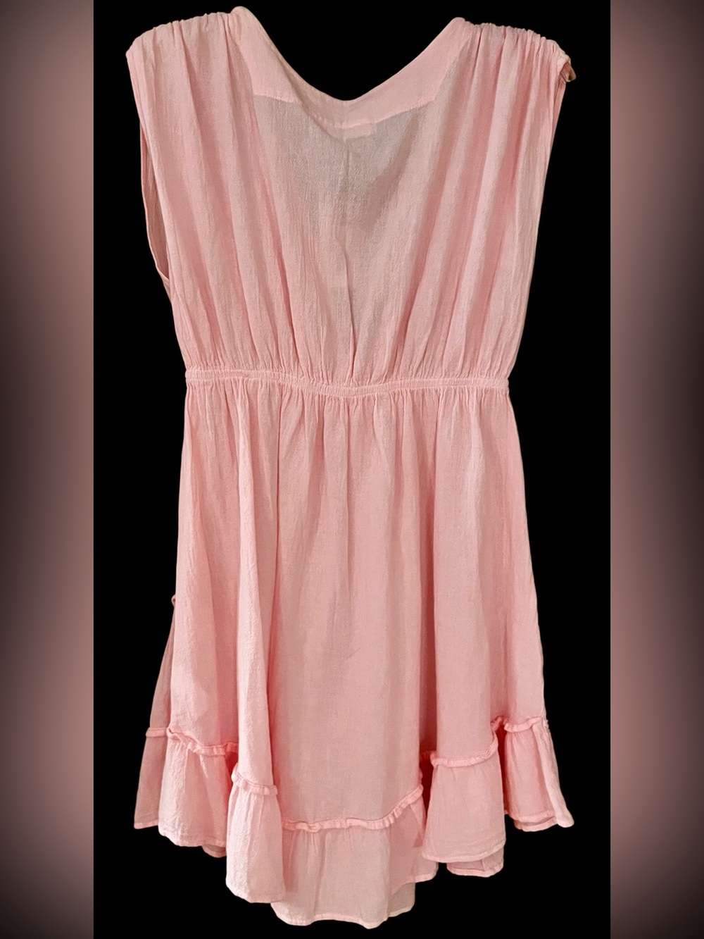 NEW Pink Peruvian Cotton Mini Dress/Beach Cover by Seaspice Size L - Picture 3 of 12